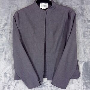 Depeche Mode Womens 12P Gray Minimalist Blazer Jacket Hidden Placket USA Vintage